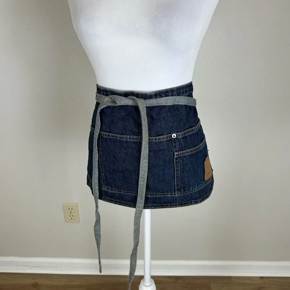 American Eagle Dark Blue Jean Denim Multi Pocket Utility Crafts Apron NWOT